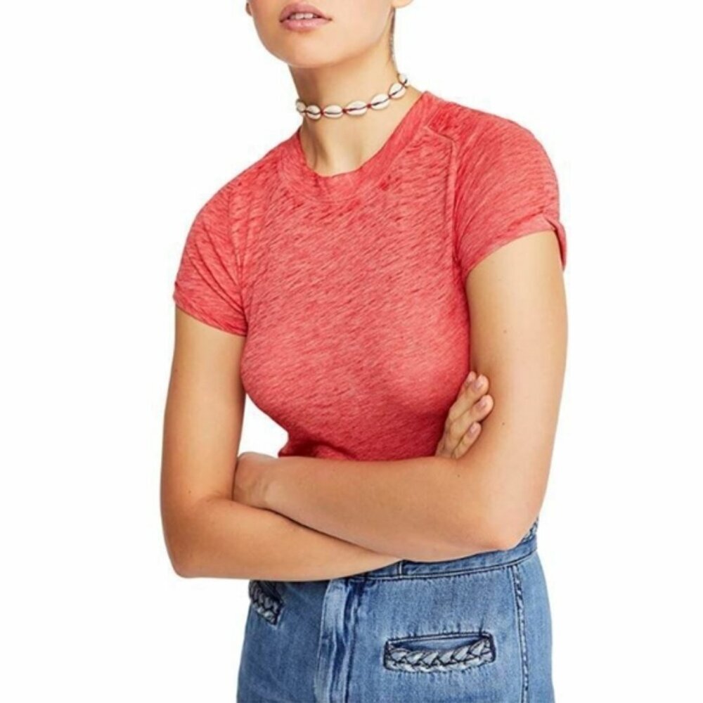 Revolve ATM Cotton Burnout Terracotta Tee XS